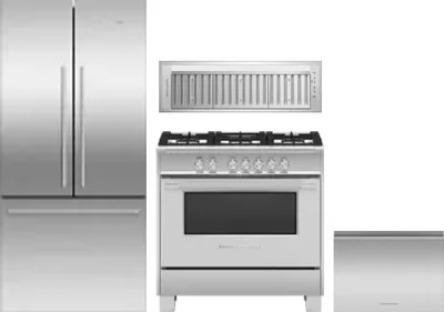4 Piece Package Includes Refrigerator, Range, Hood And Dishwasher